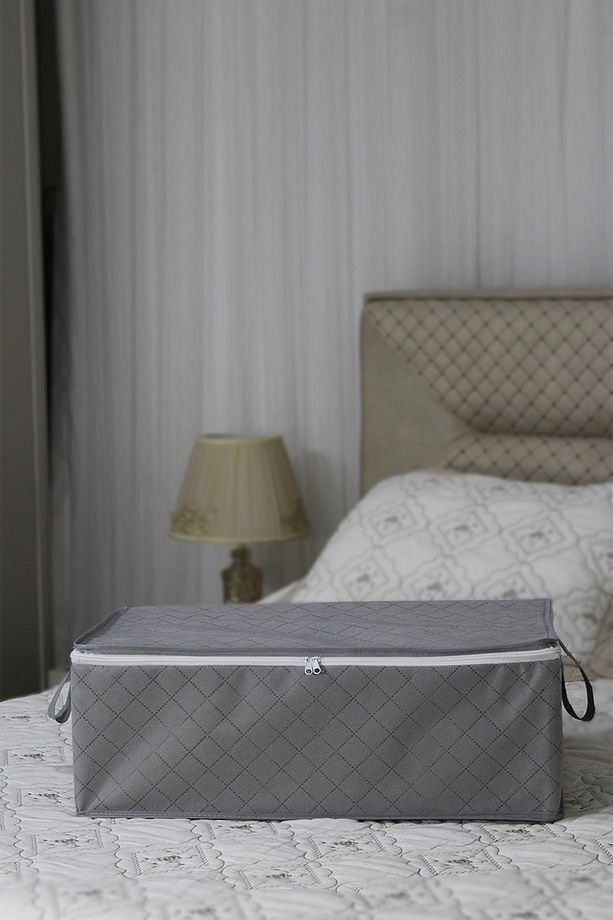 6 Adet Kapitone Desenli Bazaaltı Antrasit Hurç 60x40x22 - 3