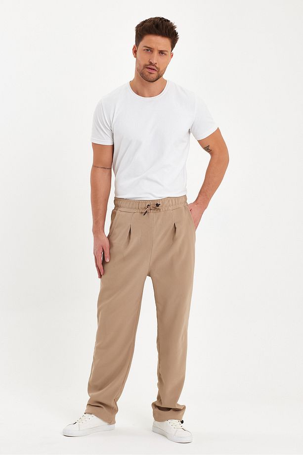 Erkek Regular Fit Lastik Paça Jogger Eşofman Altı Taş - 5