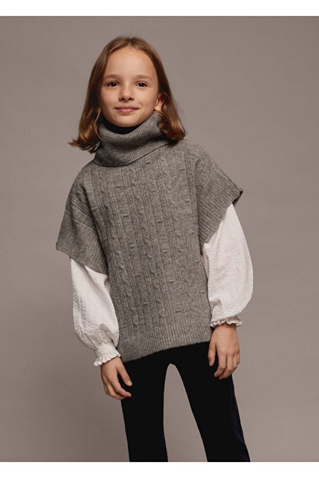 Boğazlı Triko Yelek - 5