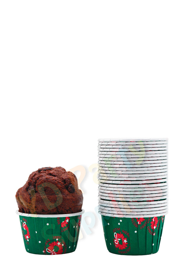 Christmas Patterned Muffin Cake Mold 50 Pieces 50X39
