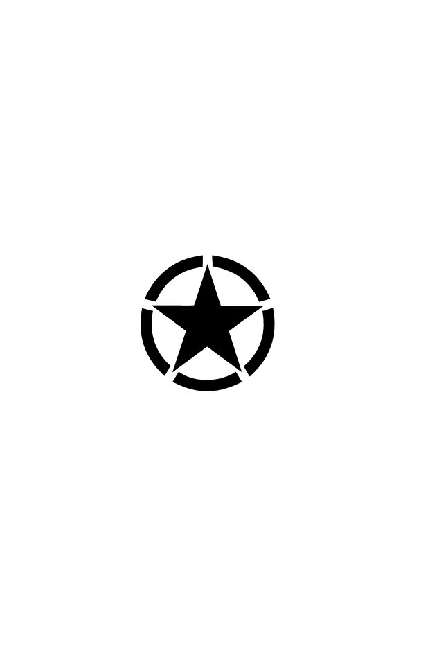 Army Star Military Star Tiny Size Auto Sticker Black 8X8Cm Auto Sticker