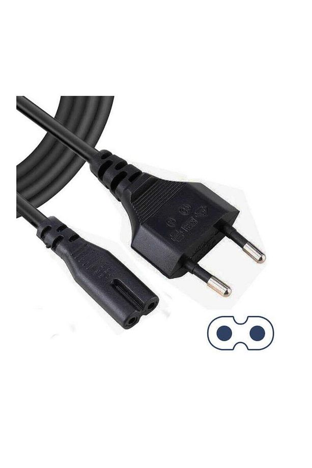Teyp Fişi - Notebook Adaptör Işıldak Power Güç Kablosu 2 Pin - 1