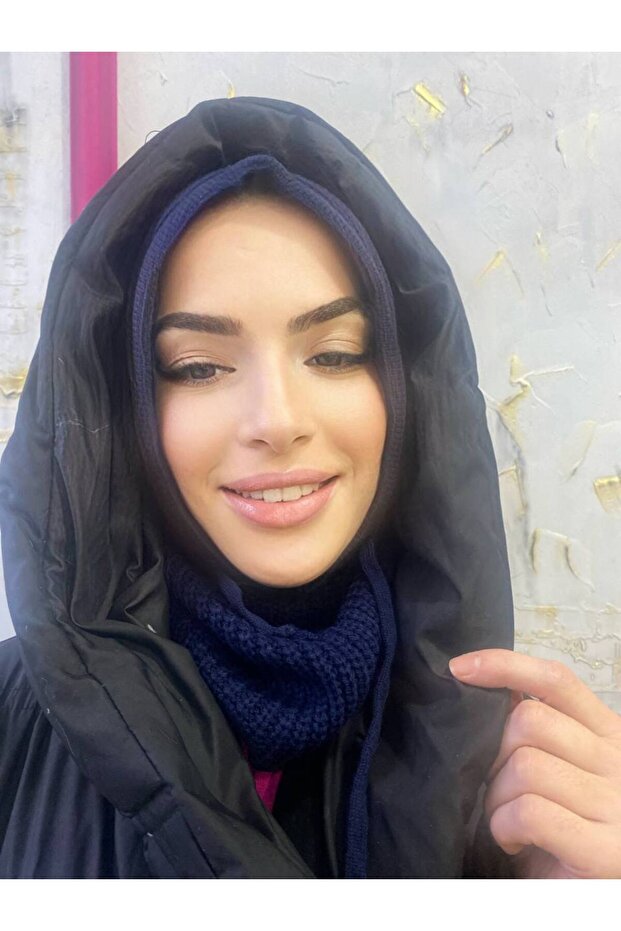 Black Balaclava Ribbed Knitted Beanie Headgear