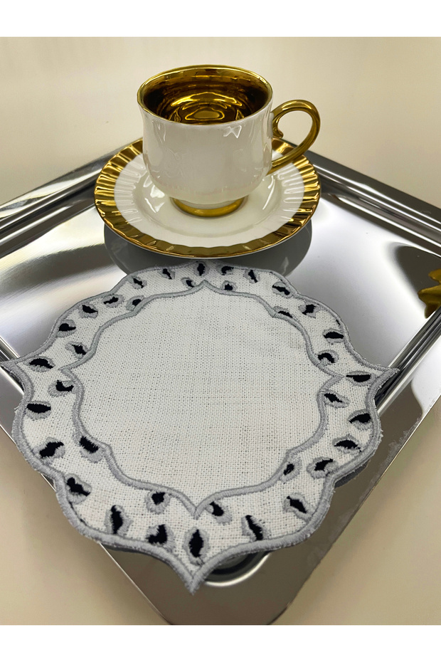 6 Pieces Leopard Patterned Linen Presentation Napkin
