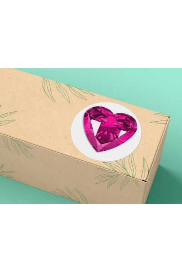 Purple Heart Sticker Round Matte Sticker Diamond Valentine's Day Series Round Sticker 4 Cm (40 Pieces)