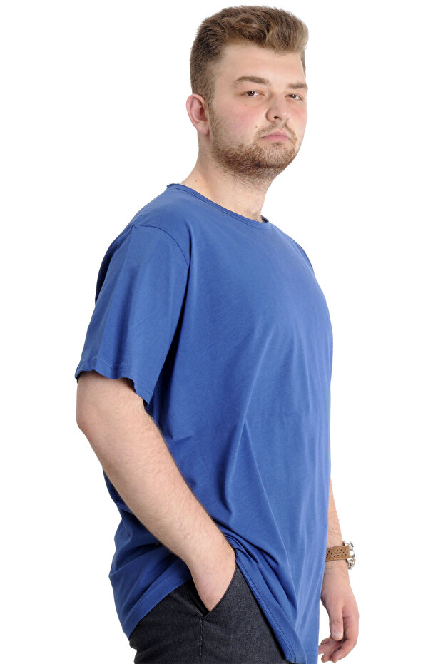 Ανδρικό μπλουζάκι Mode Xl Plus Size Dirty Collar Basic 23035 Indigo - 2