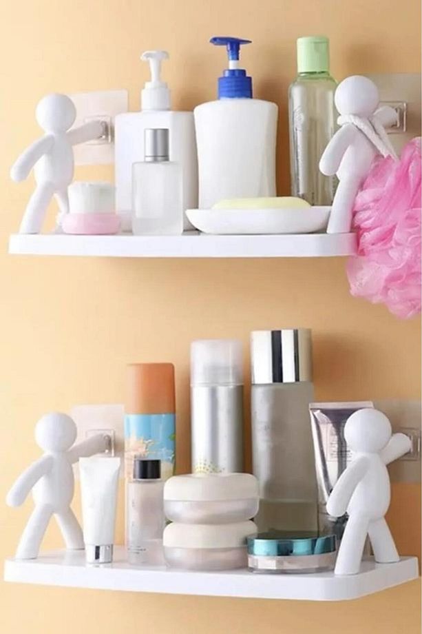 Adam Model Güçlü Yapıştıcılı Çok Amaçlı Raf OrganizerBanyo Mutfak Düzenleyici Stant - 4