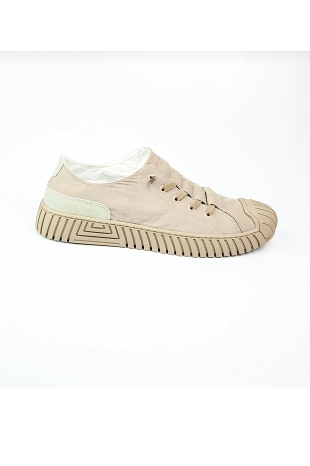 Vigor Men's BEIGE Cream Fabric Cloth Daily Orthopedic Memory Sole Sports Sneaker Shoes