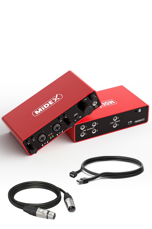 GLX-900 PRO Üst Segment Usb Stüdyo Ses Kartı 4 Giriş 4 Çıkış 24bit/192kHz - 3