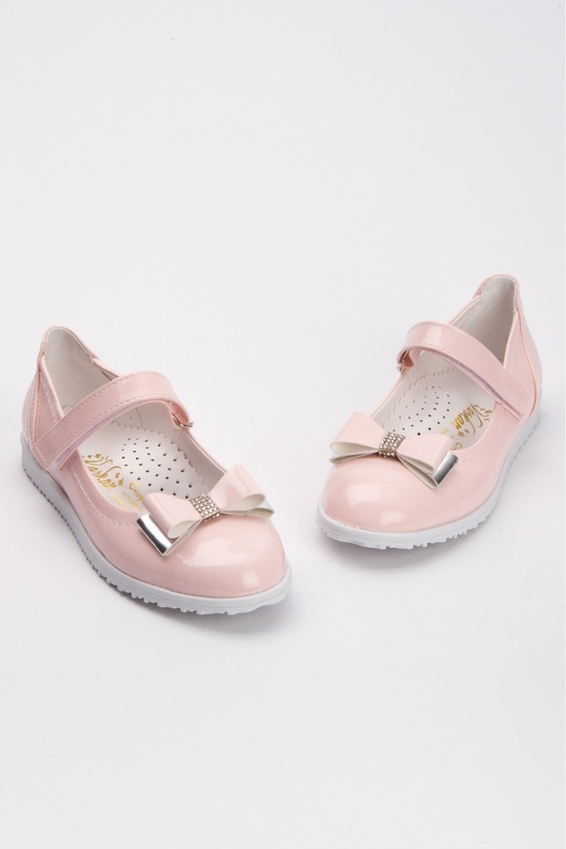 Pink Patent Leather Girl's Non-Slip Sole Princess Ballerinas