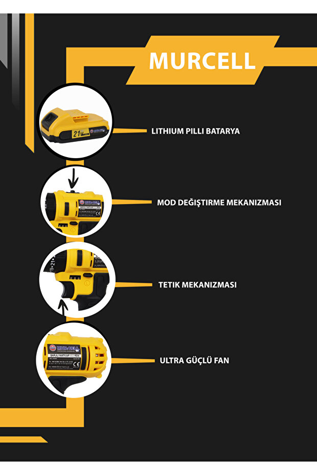 MURCELL 21V DARBELİ VİDALAMA MATKAP - 3