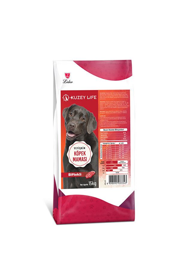 KuzeyLife Biftekli Yetişkin Köpek Maması 15 Kg