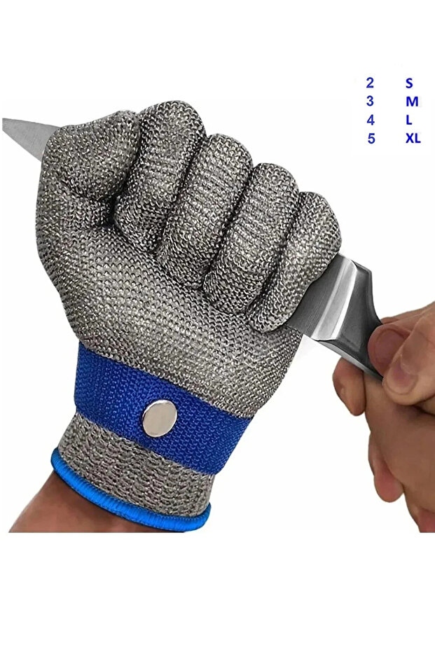 Batex Kesilmez Çelik Eldiven Paslanmaz Çelik Tel Hasır Örgü Kasap Kesim Eldiveni S-m-l-xl Beden
