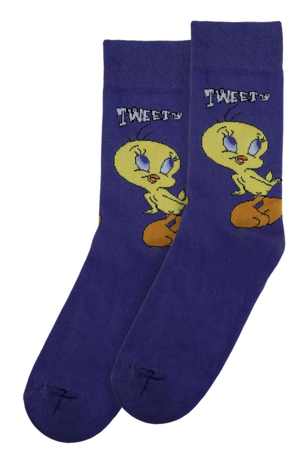 Unisex Vegan Blue Socks - Warner Bros Tweety Classic Design