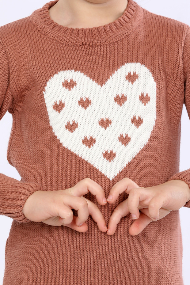 Dečji pleteni džemper za devojčice, regular kroj, basic - 3