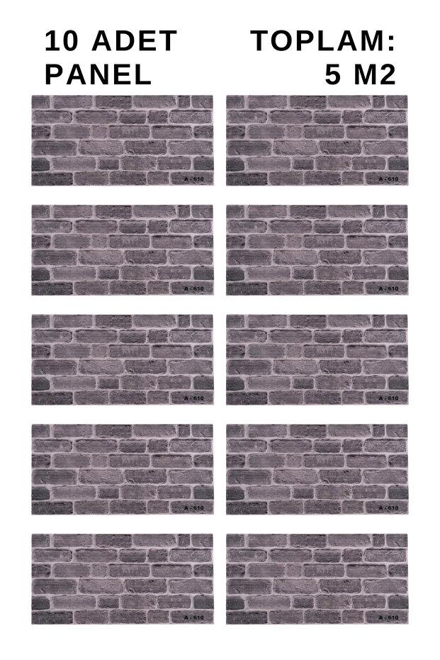 Taş Görünümlü Strafor Duvar Paneli 100x50cm A-610 - 4