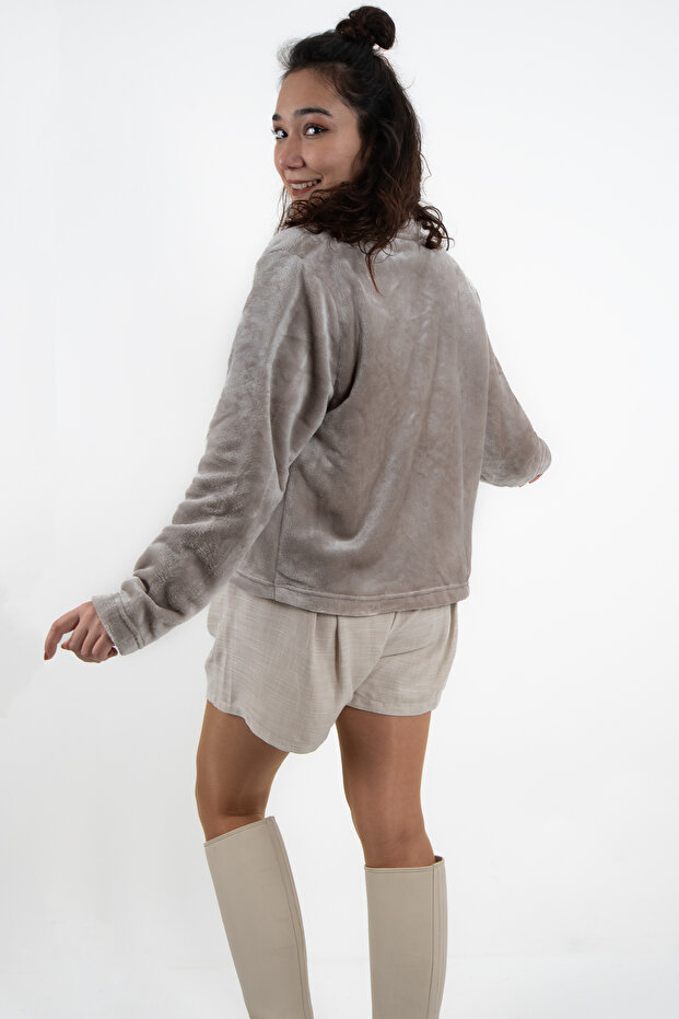 RAŞEL KUMAŞ PELUŞ CEKET - 4