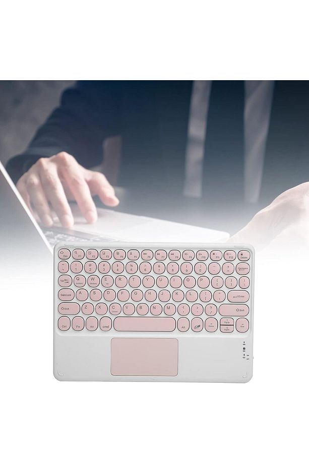 Tüm Cihazlara Uyumlu Akıllı Taşınabilir Şarj Edilebilir Kablosuz Bluetooth Klavye Mause Pad - 5