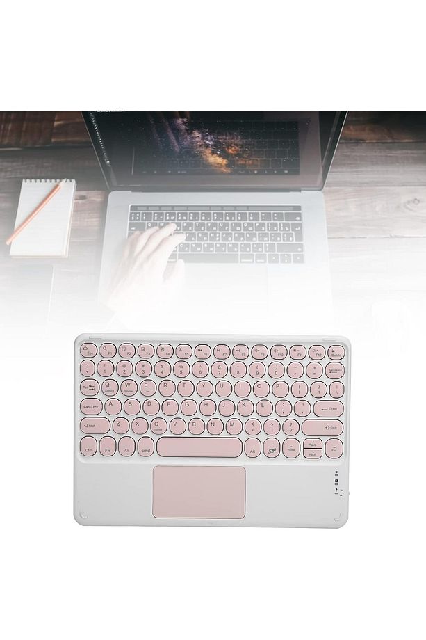 Tüm Cihazlara Uyumlu Akıllı Taşınabilir Şarj Edilebilir Kablosuz Bluetooth Klavye Mause Pad - 4