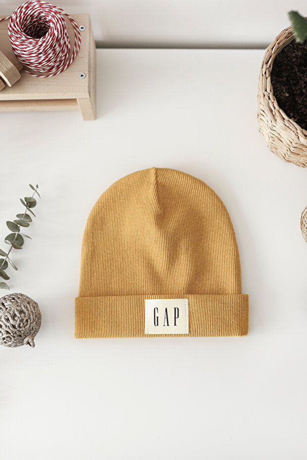 Ribbed Label Mustard Beret