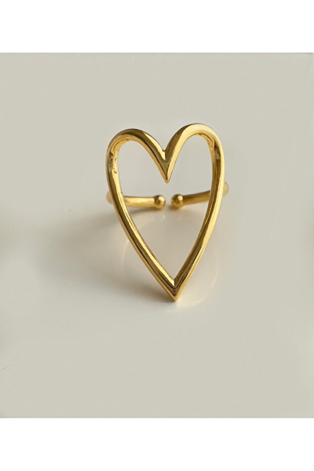 خاتم قابل للتعديل على شكل قلب كبير - 2