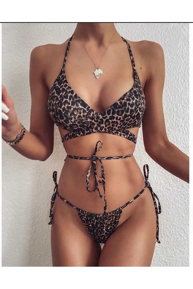 Mimoza leopar desenli bikini takım - 1