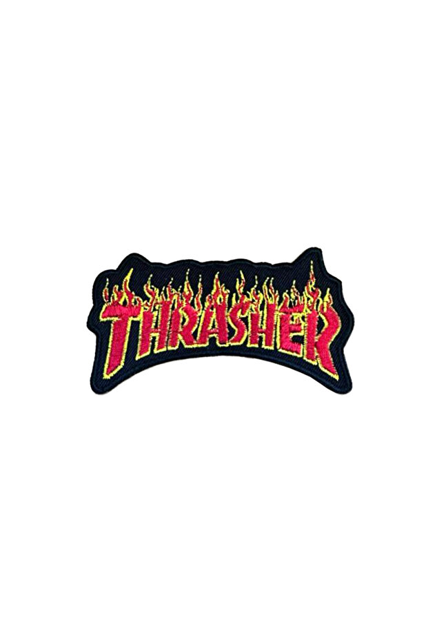Thrasher Badge Patches تزوير الحجاب الجينز التصحيح 2 (9 سم × 3.5 سم)