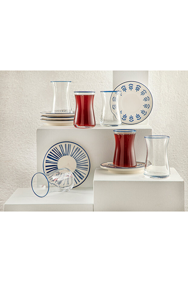 Tulca Porcelain 6-Piece Tea Set 160 ml Dark Blue