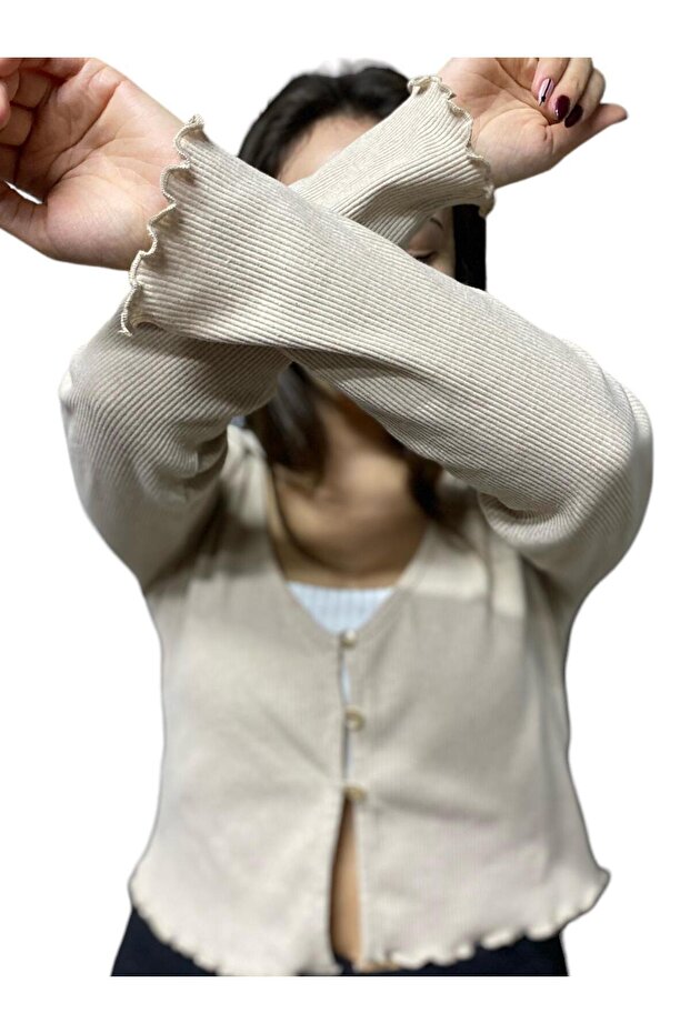 CROP BÜSTİYER BEJ - 1