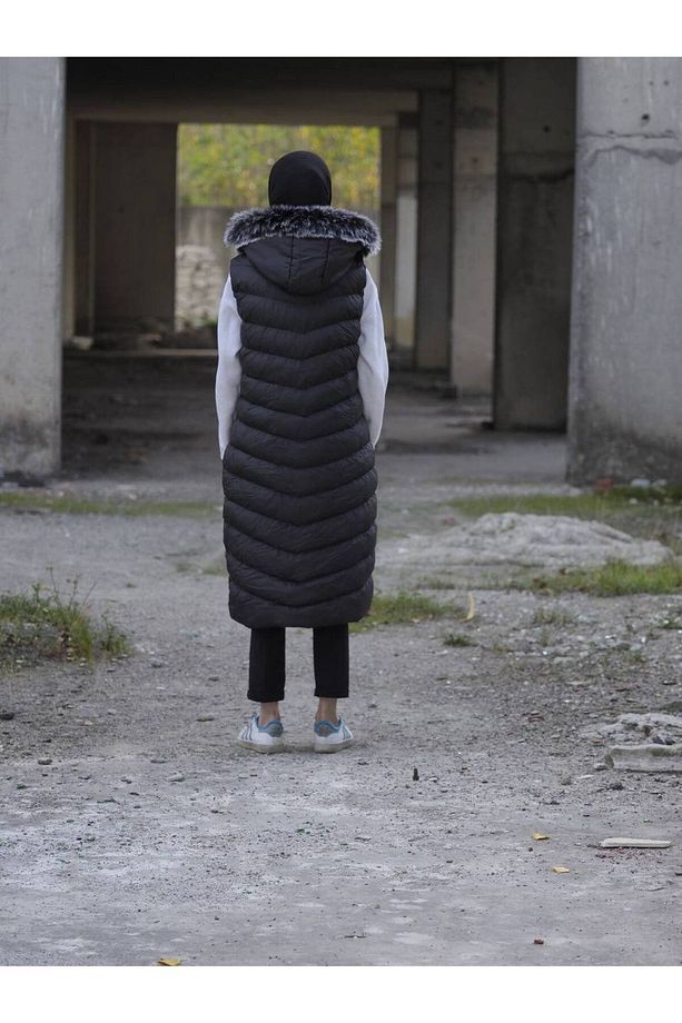 Çıkarılabilir Kapüşonlu Büyük Beden Şişme Yelek - 6