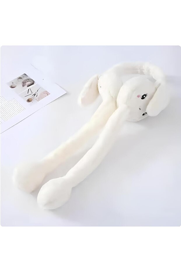 Plush Headphones with Movable Rabbit Ears with Playful Ears