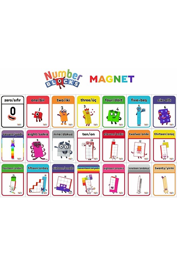 NumberBlocksEducationalMagnet0-20