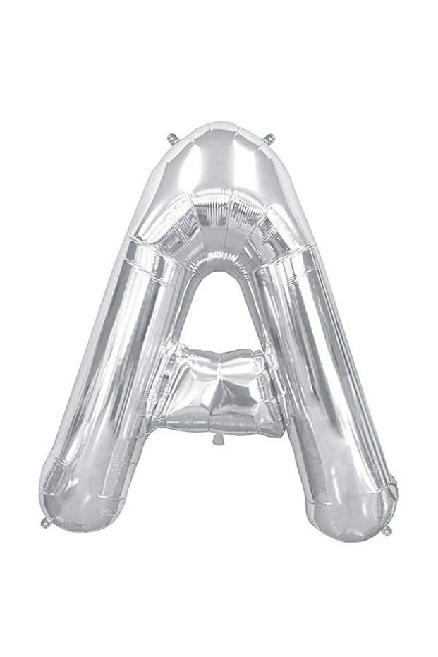 Foil Letter A Balloon 40 inch - 100 cm (1 Meter) Silver Silver Gray Large Size Foil Balloon