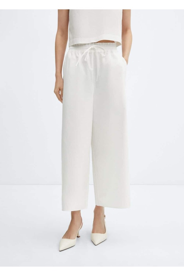 %100 Pamuklu Culotte Pantolon - 1