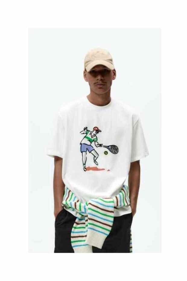 Tennis Player Printed T-shirt