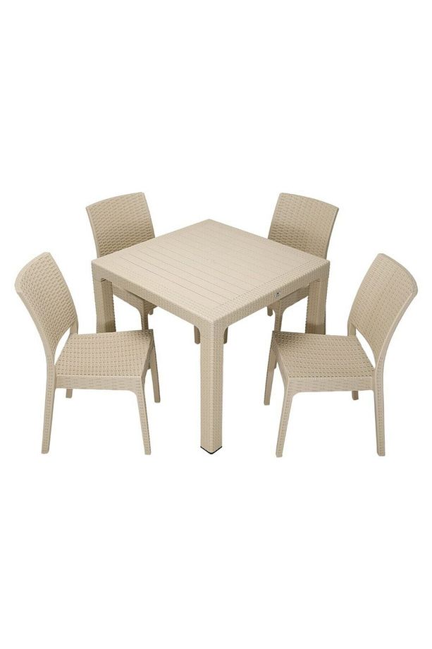 Elit Rattan 90x90 Elit Sandalye Masa Takımı Çölbeji - 1