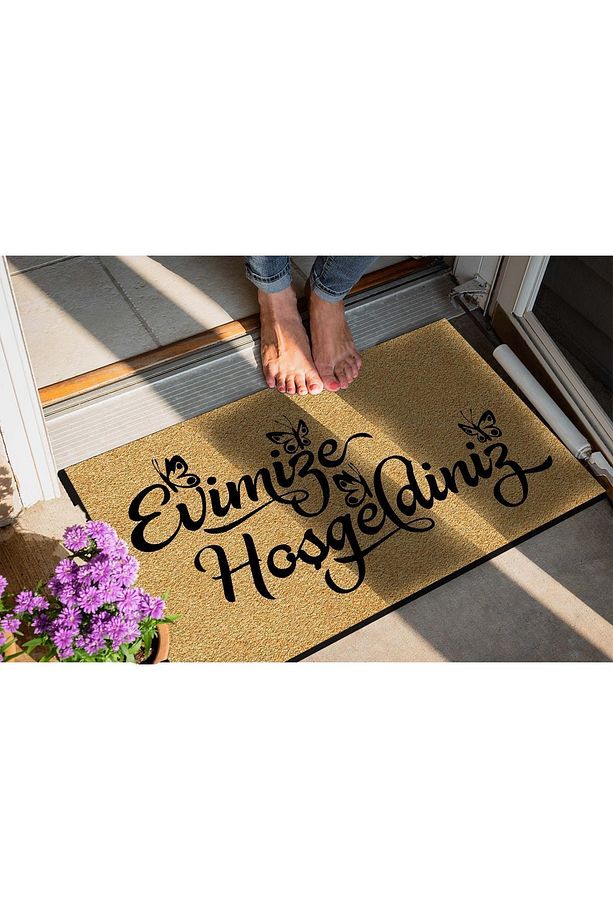 Evimize Hoşgeldiniz Dekoratif Kapı Önü Paspası - 2