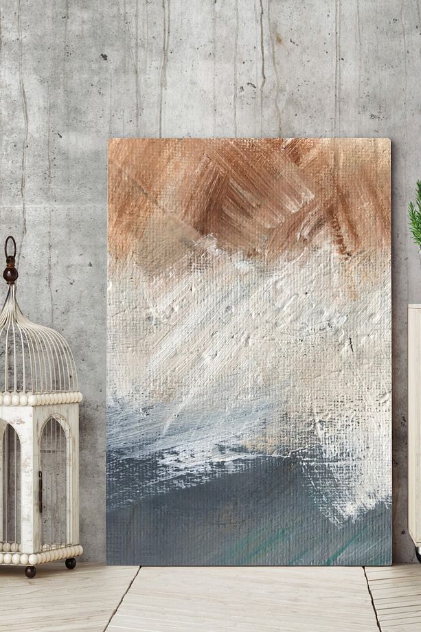 150x100cm Yağlı Boya Görünümlü Soft Renkler Dekoratif Dev Büyük Boy Kanvas Tablo - 1