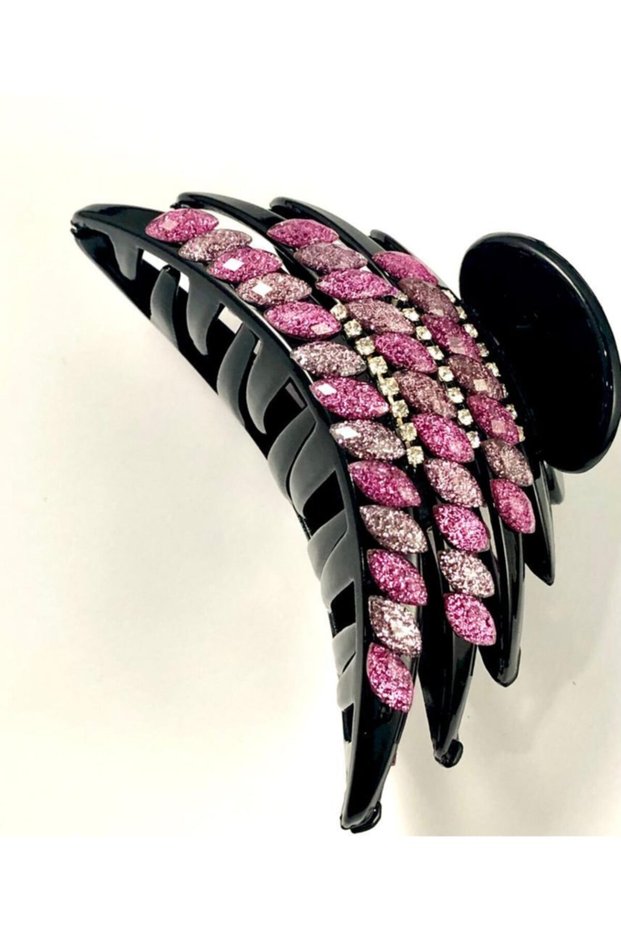 Buckle-with stones-clatch-pink Row Stones-knob