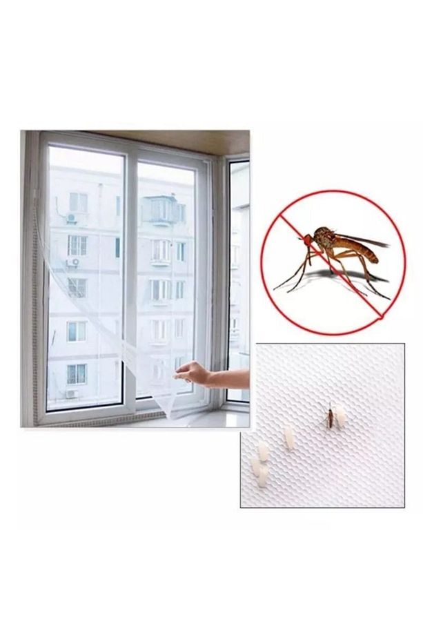 6 Adet Sineklik Yıkanabilir Pencere Sinekliği Cırt Bantlı Yapışkanlı 130cm X 150cm-swatter-windows - 3