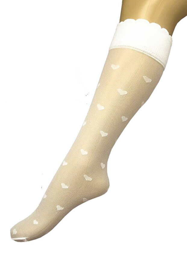 Children's White Heart Knee Socks