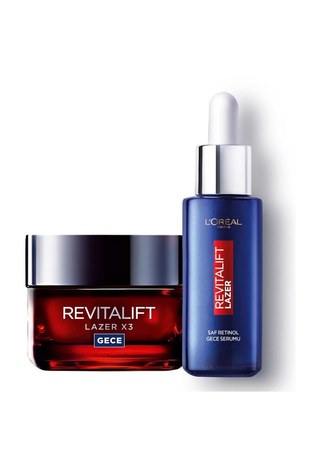 Revitalift Lazer X3 Pure Retinol Night Serum + Anti-Aging Night Cream