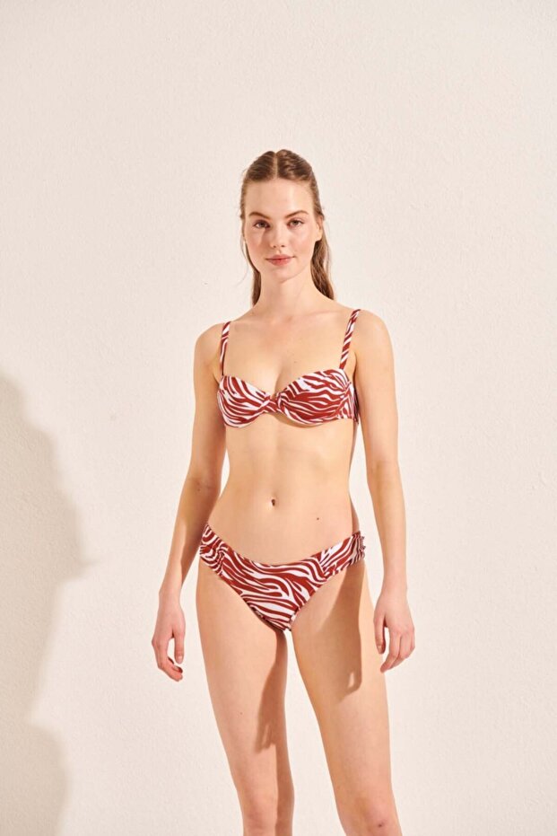 Kadın Zebra Yandan Drapelı Bikini Altı - 5