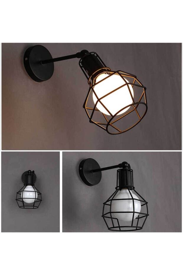 Oynar Başlıklı Metal Rustik Duvar Aplik - 2