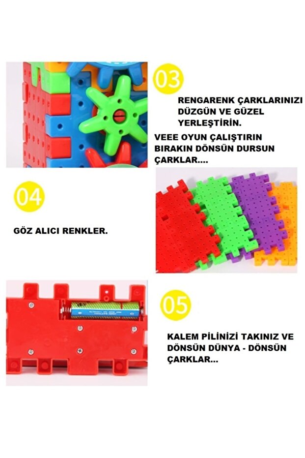 Hareketli Çarklar - Zeka Oyuncağı - Hediyelik Oyuncak - Ilğinç Oyuncak - 7