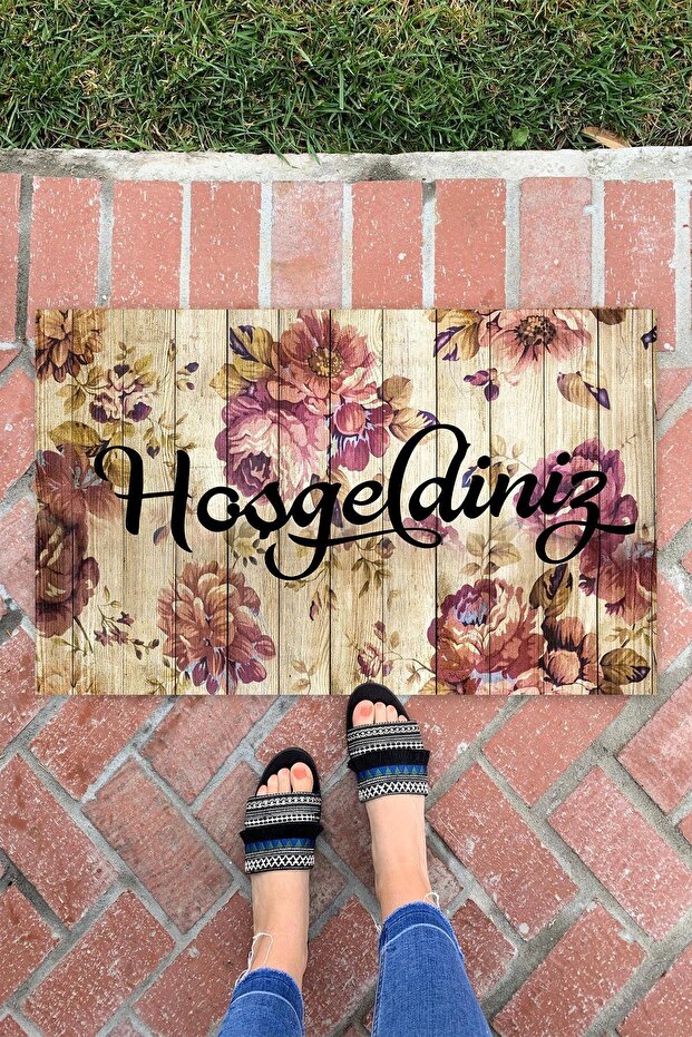Wooden Welcome Indoor and Outdoor Decorative Multi-Purpose Door Mat