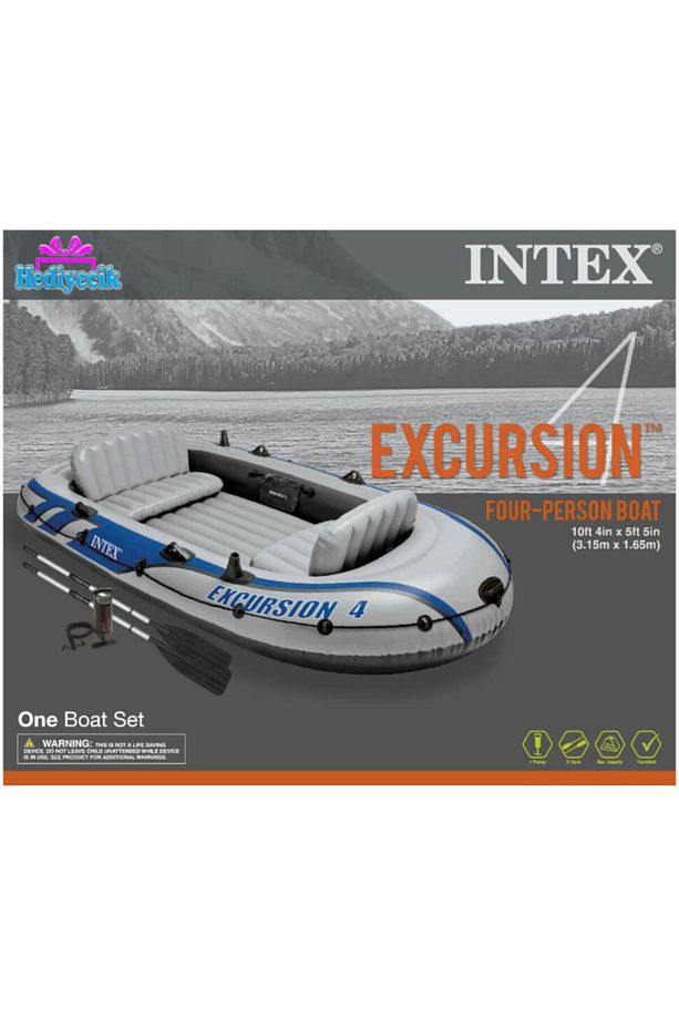 Şişme Excursion 4 Kişilik Deniz Ve Nehir Botu Set 315x165x43 Cm Kürek Ve Pompa Dahil - 8