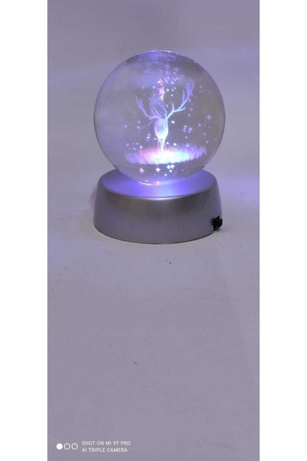 Geyikli Işıklı Cam Küre - 1