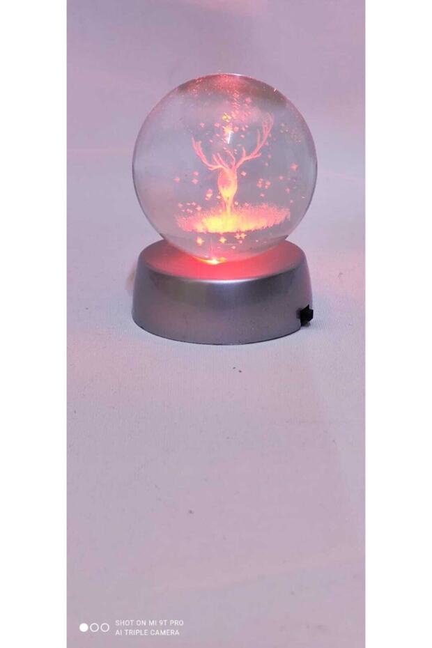 Geyikli Işıklı Cam Küre - 3