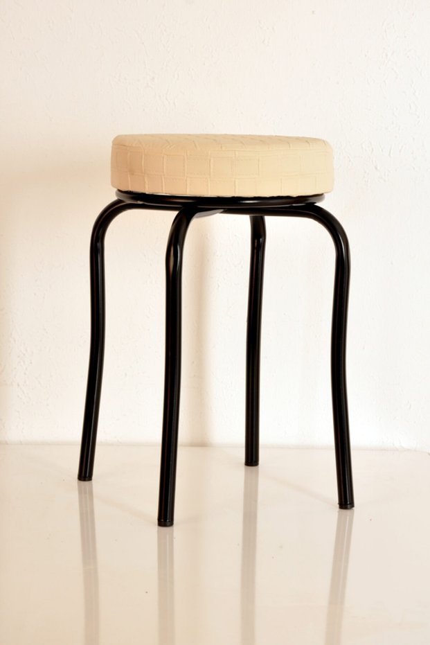 5 Pcs White Black Profile Stool Metal Stool Thick Stool Kitchen Stool